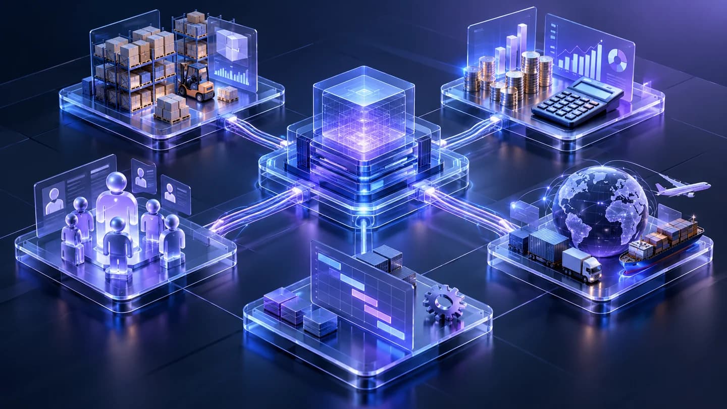 Connected inventory, finance and people dashboard modules