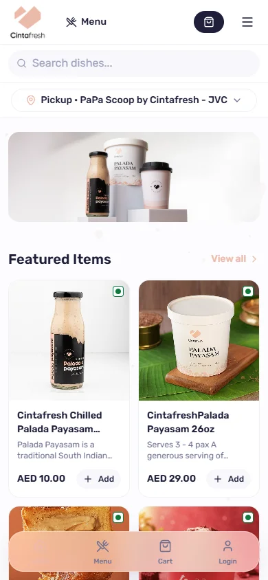 Cintafresh website mobile screenshot