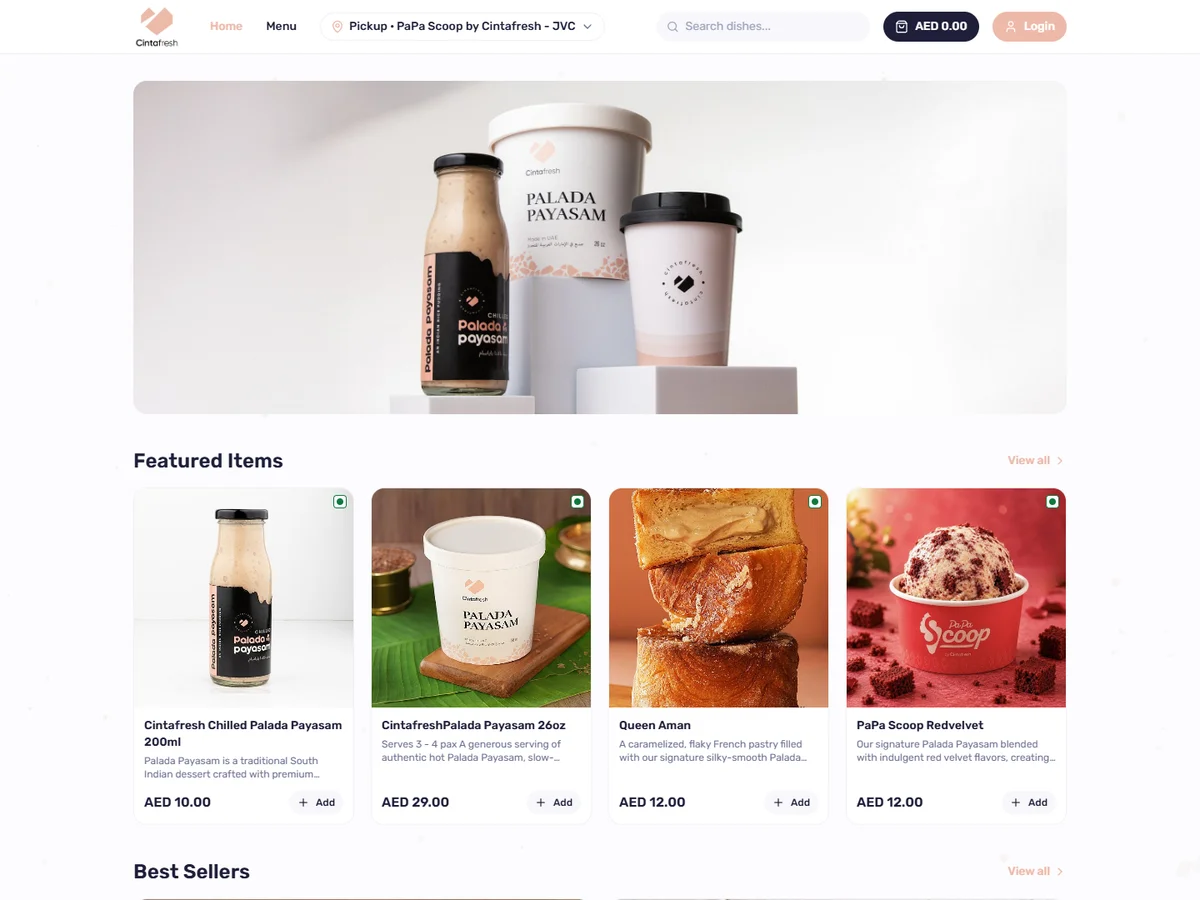 Cintafresh website desktop screenshot