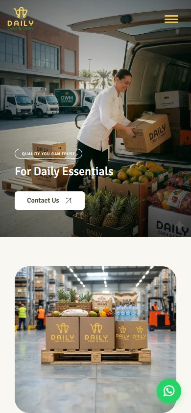 Daily Cash & Carry website mobile screenshot