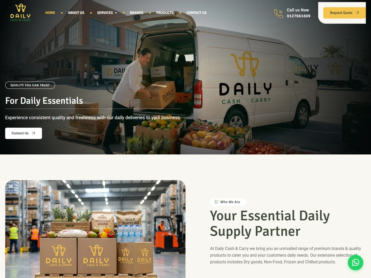 Daily Cash & Carry website desktop screenshot