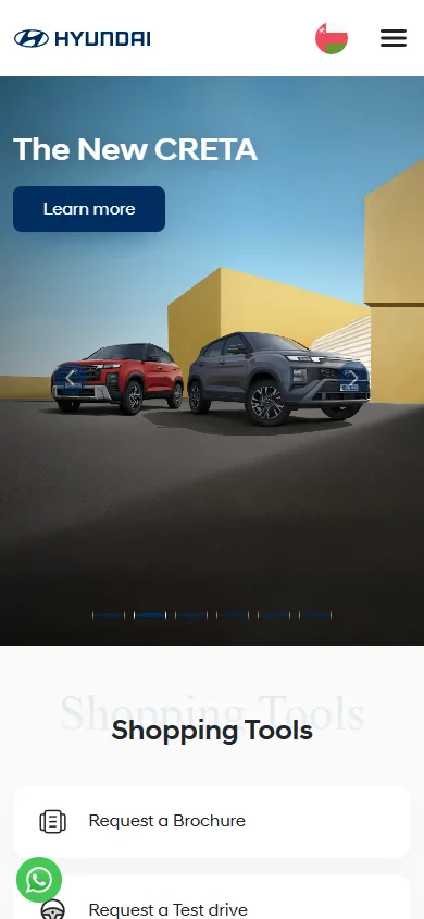 Hyundai Oman website mobile screenshot