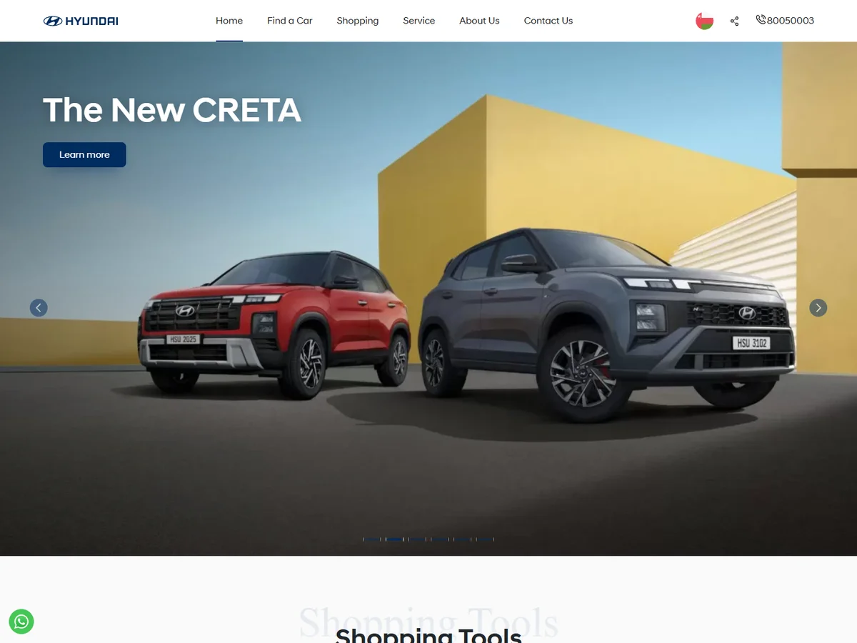 Hyundai Oman website desktop screenshot