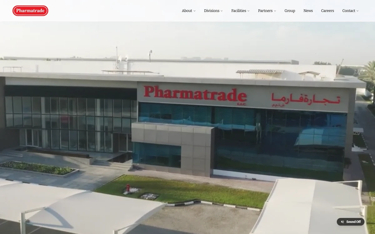 Pharmatrade website desktop screenshot