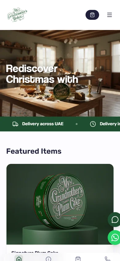 Plumcakes website mobile screenshot