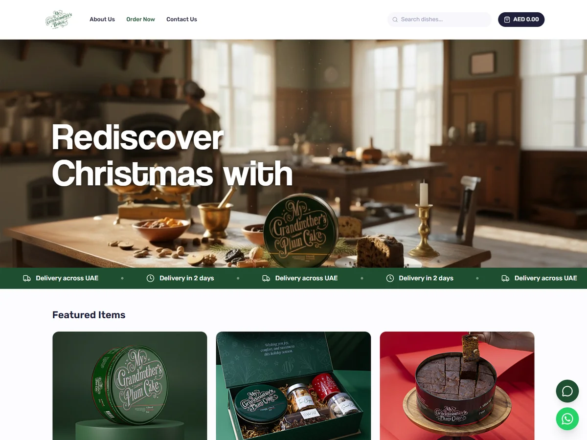 Plumcakes website desktop screenshot