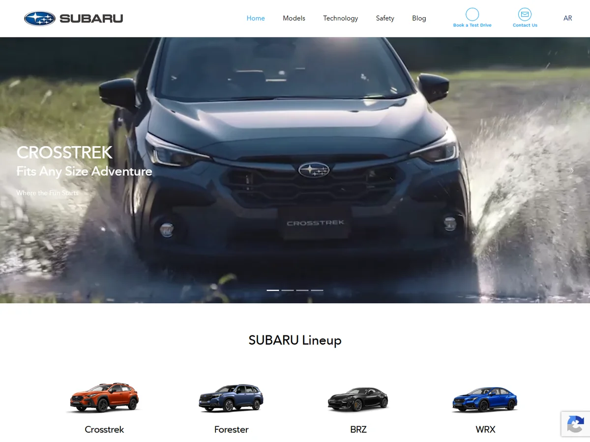 Subaru Oman website desktop screenshot